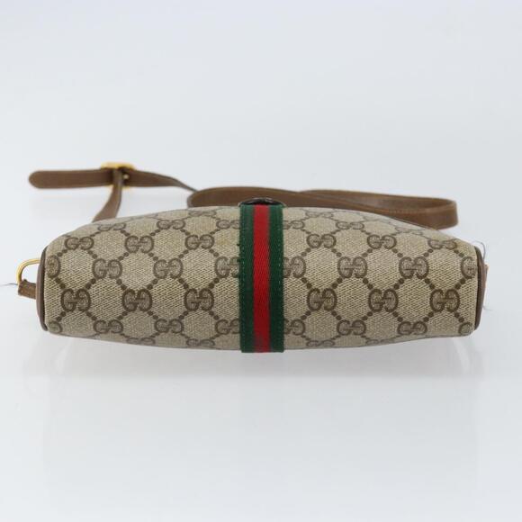 GUCCI GG Supreme Web Sherry Line Bag PVC Beige Gold 116 02 055 Auth 155594 - Picture 5 of 16